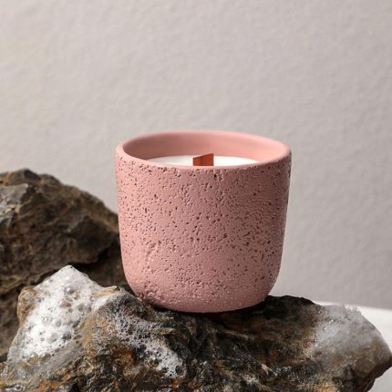 Cement Cup Aromatherapy Candle Alpine Snowfall(Pink)
