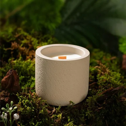 Cement Cup Aromatherapy Candle Silent Firwood(White)