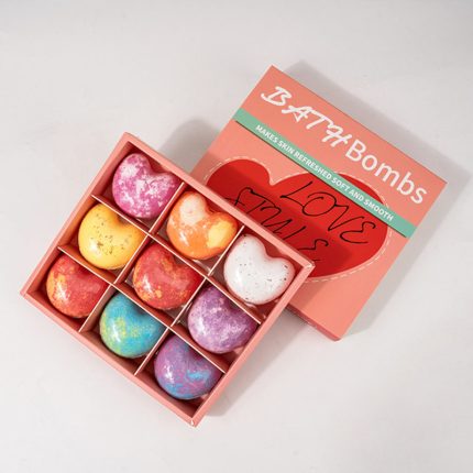 Set Bath Bomb Set Heart Shaped Blushing Heart Bath Bomb Set